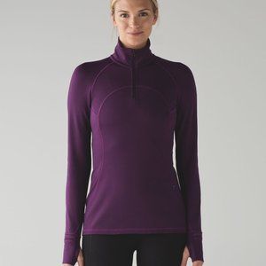 Lululemon 6 long sleeve Top: FIRST MILE 1/2 zip Darkest Magenta